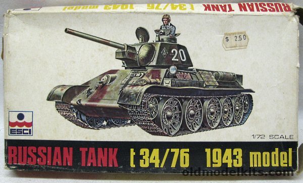 ESCI 1/72 Russian T-34/76 1943 Model Tank, 8047 plastic model kit